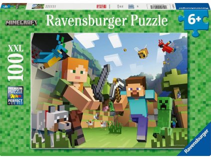 RAVENSBURGER Puzzle XXL Minecraft Steeve a Alex 100 dílků 49x36cm