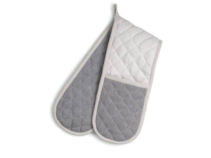 KELA Chňapka rukavice dvojitá Tia 100% bavlna grafit/šedá 90x18 cm KL-12724