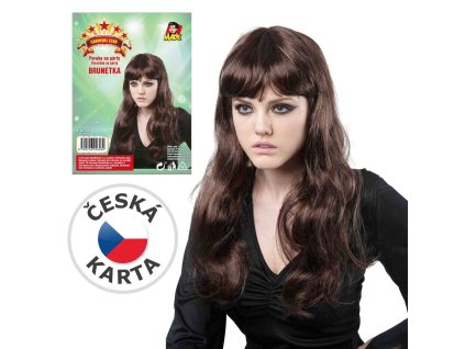 KARNEVAL Paruka hnědé vlasy *KARNEVALOVÝ DOPLNĚK*