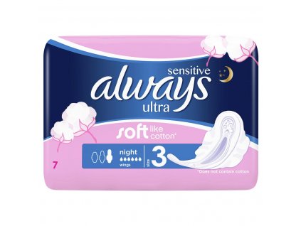 Always Ultra Sensitive Night dámské hygienické vložky 7 ks