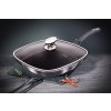 BERLINGERHAUS Pánev grilovací s mramorovým povrchem a poklicí 28 cm Carbon PRO Line BH-6909
