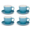 EDCO Šálky a podšálky na cappuccino ALPINA sada 8ks světlemodrá ED-224852svmo