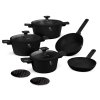 BERLINGERHAUS Sada nádobí s titanovým povrchem 10 ks Matte Black Collection BH-8197