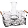 EXCELLENT HOUSEWARE Sklenice na limonádu s karafou a košíkem sada 6 ks 1l KO-CD1001110