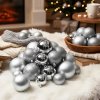 HOMESTYLING Vánoční ozdoby koule sada 26 ks stříbrná KO-CAN302010