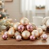 HOMESTYLING Vánoční ozdoby koule sada 26 ks zlatorůžová KO-CAN302030