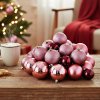 HOMESTYLING Vánoční ozdoby koule sada 26 ks tmavě růžová KO-CAN302060