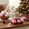 HOMESTYLING Vánoční ozdoby koule sada 26 ks tmavě růžová KO-CAN302060
