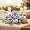 HOMESTYLING Vánoční ozdoby sada 57 ks stříbrná KO-CAN304010