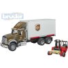 BRUDER 02828 Auto Mack Granite UPS přeprava peněz set s vozíkem a paletami