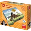 DINO DŘEVO Kostky (kubus) Krtkův rok (Krteček) 12ks *DŘEVĚNÉ HRAČKY*
