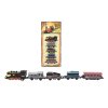 Vlak/lokomotiva a vagóny 5ks kov/plast 8cm na zpětné natažení 4 druhy na kartě