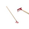 Hrábě červené s násadou kov/dřevo 80cm nářadí