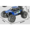 Auto RC buggy terénní modré 22cm plast 2,4GHz na baterie + dobíjecí pack v krabici 32x16x18cm