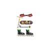 Sada skateboard, waveboard, brusle, koloběžka prstová plast mix druhů na kartě 16x30cm