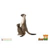 Surikata s mládětem zooted plast 8cm tmavě hnědá