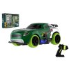 Auto RC závodní 2,4GHz plast 12cm na baterie se světlem zelené v krabici 23x17x5,5cm
