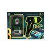 Auto RC závodní 2,4GHz plast 12cm na baterie se světlem zelené v krabici 23x17x5,5cm
