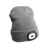 Čepice s čelovkou 180lm, nabíjecí, USB, univerzální velikost, bavlna/PE, světle šedá SIXTOL