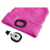 Čepice s čelovkou 180lm, nabíjecí, USB, univerzální velikost, bavlna/PE, růžová SIXTOL