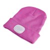 Čepice s čelovkou 180lm, nabíjecí, USB, univerzální velikost, bavlna/PE, růžová SIXTOL