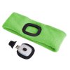 Čelenka s čelovkou 180lm, nabíjecí, USB, uni velikost, bavlna/PE, fluorescentní zelená SIXTOL