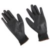 Rukavice pracovní z polyesteru polomáčené v polyuretanu GLOVE PE-PU 9, černé, velikost 9" SIXTOL