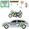 Dálniční policie ČR set 2 vozidla s dopravním značením na baterie Světlo Zvuk kov