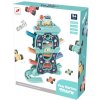 Autodráha sjezdová poschoďová 33x38cm set s 8 autíčky plast