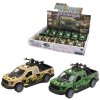 Auto kovový model 13cm pick-up vojenský 1:32 zpětný chod 2 barvy