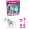 Kůň česací chodící set s kadeřnickými doplňky s hudbou na baterie plast