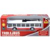 Trolejbus kovový 16cm zpětný chod český design otevírací dveře