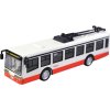 Trolejbus kovový 16cm zpětný chod český design otevírací dveře