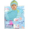 Oblečení pro panenku 40cm set s dudlíkem a plínkami 2 barvy