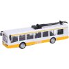 Trolejbus kovový s efekty 16cm na baterie zpětný chod Světlo Zvuk