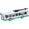 Trolejbus kovový s efekty 16cm na baterie zpětný chod Světlo Zvuk