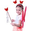 KARNEVAL Motýlí křídla s čelenkou a hůlkou červená *KARNEVALOVÝ DOPLNĚK*