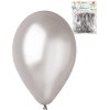 GEMAR Balónky nafukovací 26cm metalické stříbrné set 10ks v sáčku