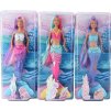 Panenka mořská panna 29cm barevné vlasy 3 druhy plast v krabici