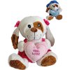 PLYŠ Pejsek v oblečku Love 25cm se srdíčkem 2 druhy *PLYŠOVÉ HRAČKY*