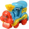 Lokomotiva baby veselá s obličejem 11cm na setrvačník 3 druhy plast