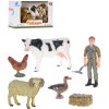 Zoolandia farma herní set zvířátka 4ks s farmářem a doplňky plast