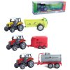 Traktor zemědělský kovový 23cm set s přívěsem zpětný chod 4 druhy