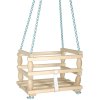 DŘEVO Houpačka závěsná se zábranou přírodní natur do 80kg