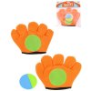 Hra Catch ball oranžová rukavice chytací set 2ks se soft míčkem v sáčku