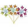 PEXI Šestivětrník metalický lesk 6 vrtulek plastová tyčka 25x50cm různé barvy