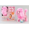 PLYŠ Pejsek růžový 23cm štěká chodí ovládání na kabel na baterie Zvuk