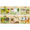 WOODY DŘEVO Puzzle na desce Zvířátka domácí s mláďátky 6 druhů