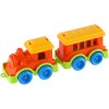 Vláček barevný mini sada mašinka + vagónek 10cm plast v síťce