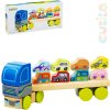 CUBIKA DŘEVO Baby autíčko Kamion s auty navlékací stavebnice set 12 dílků